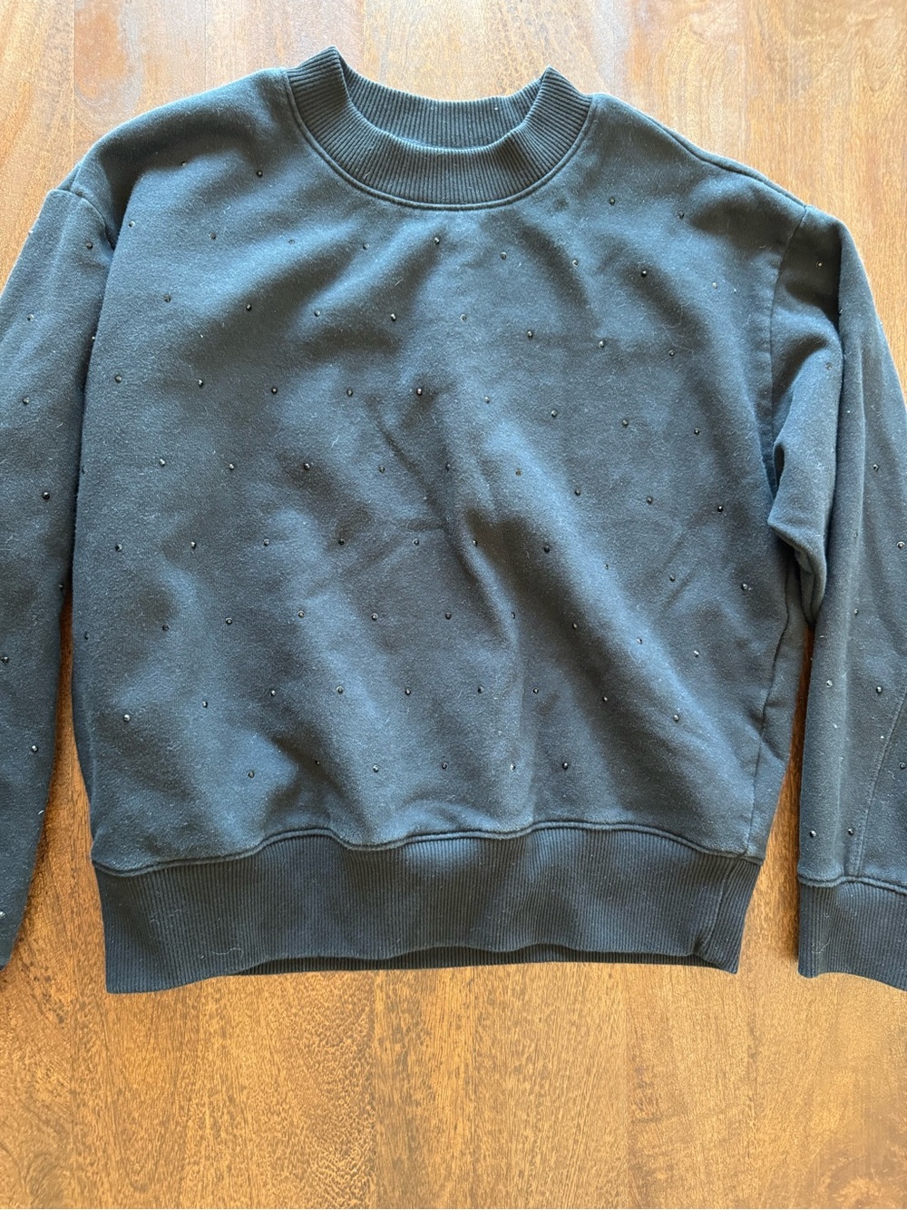 a new day Black Crewneck Sweater with Stud Accents